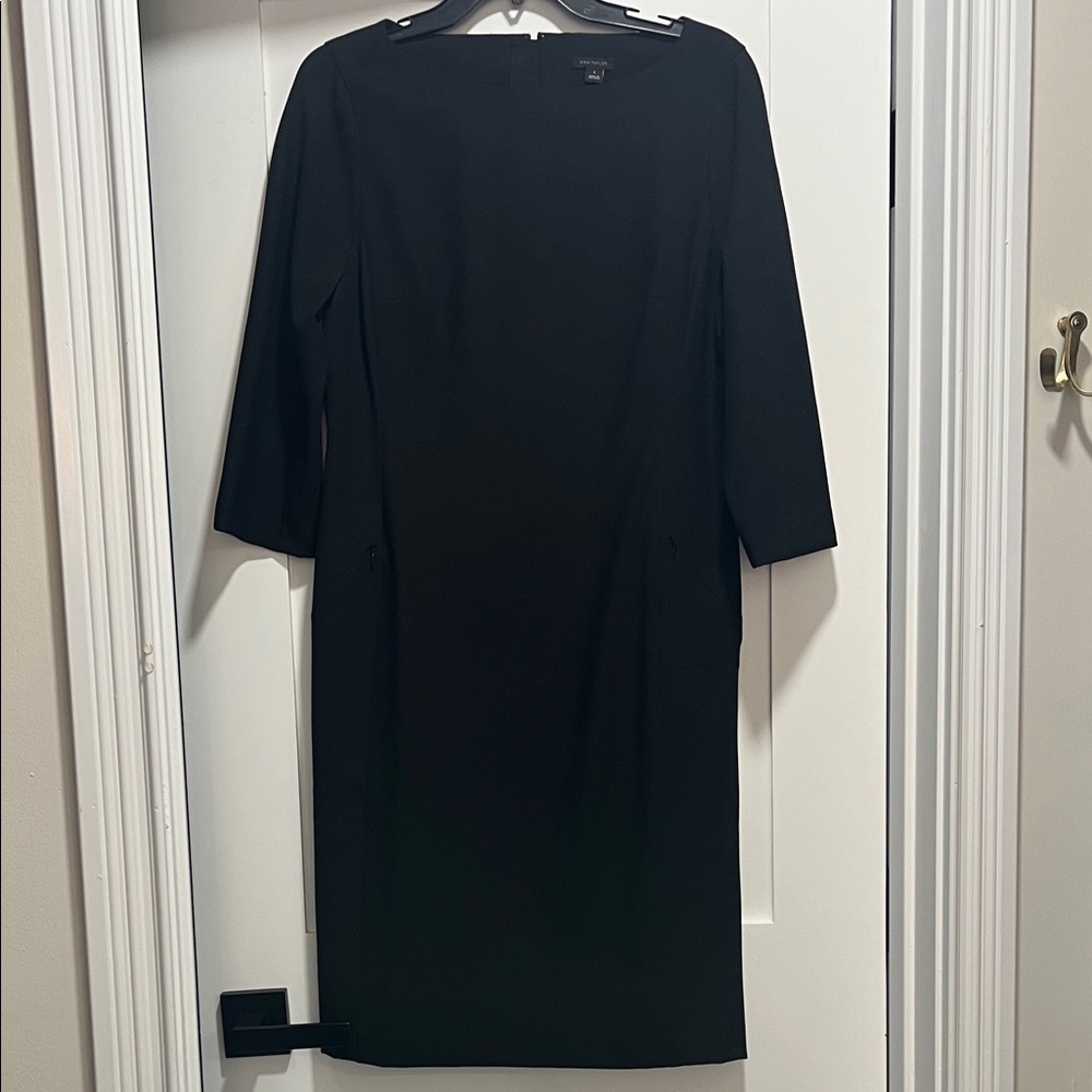 Ann Taylor Classic Black Long Sleeve Dress